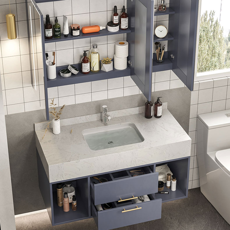 Holmine European style washroom modern bathroom vanity waterproof large size with mirror bathroom cabinets