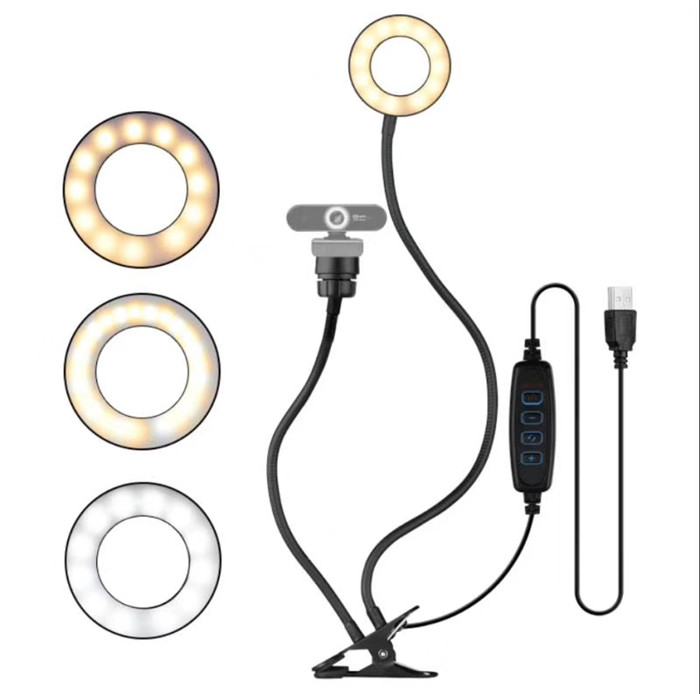 2 в 1 Selfie Ring Light Cellphonee держатель для трансляция видео Гибкая длинная рука универсальный для нанесения макияжа) со светодиодной подсветкой по краю и Selfie Light