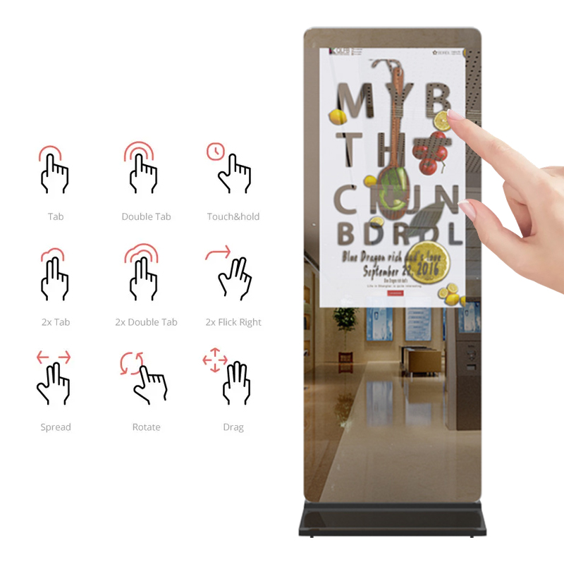 Modern smart home fitness android touch magic mirror advertising player smart mirror