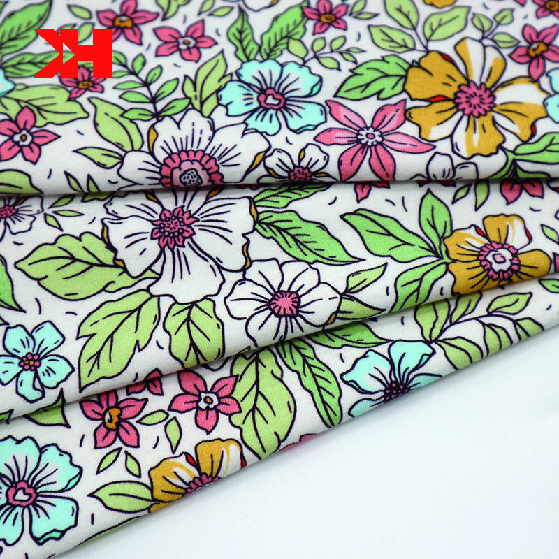 Кан бесплатный образец 155 см 220gsm 95% хлопок 5% Спандекса; Из ткани Добби, вязаная одежда с принтом стрейч ткани