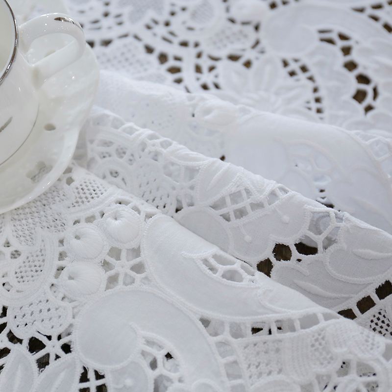 Table Runner Cotton Needle Lace Table Cover Handmade table cloth Embroidery Classic Design Luxury Home Party Hotel Wedding