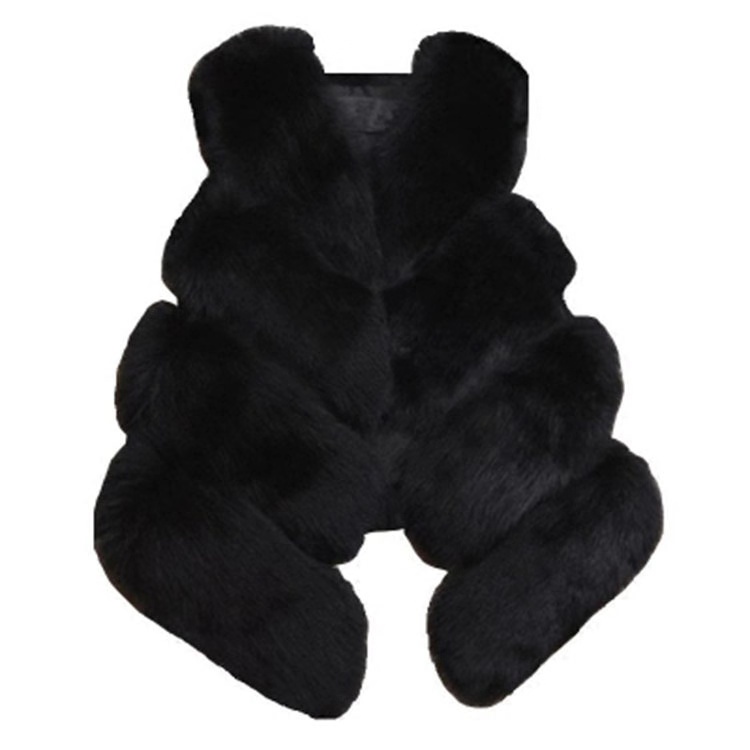 Wholesale European Style Short Winter Plus Size Women Fox Faux Fur Coat Vest