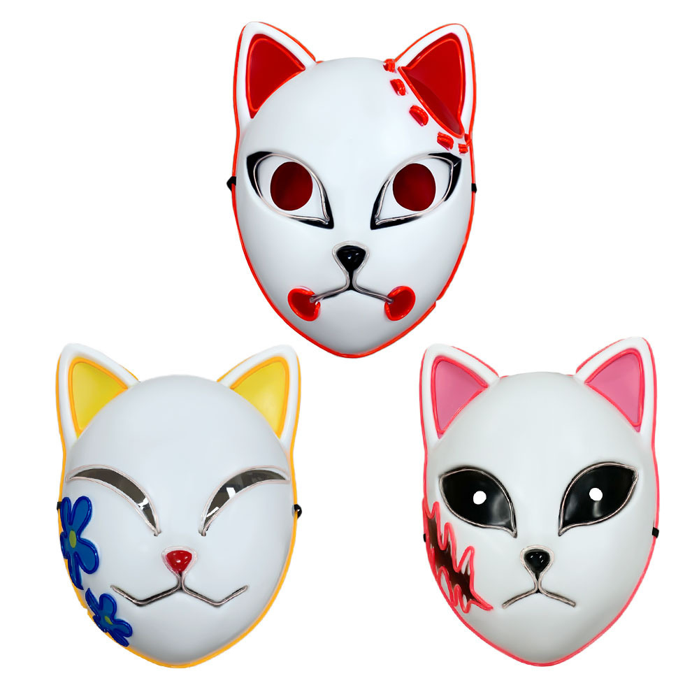 Hot sale party animal 3d mask halloween scream led light horror party rave masks with lights