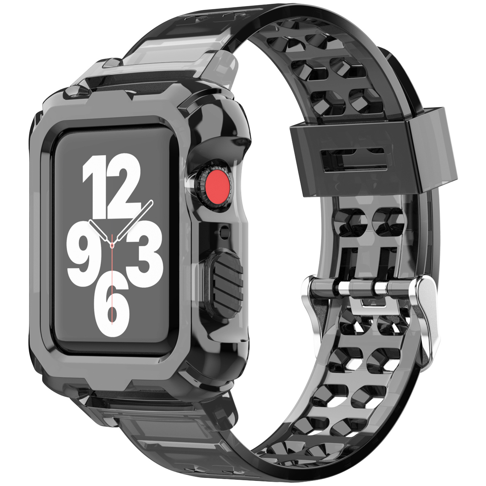Newest Clear Band + Case for Apple Watch Series 6 SE 5 4 44mm 42mmTransparent for iwatch Strap 3 2 1 38mm 40mm Plastic Strap