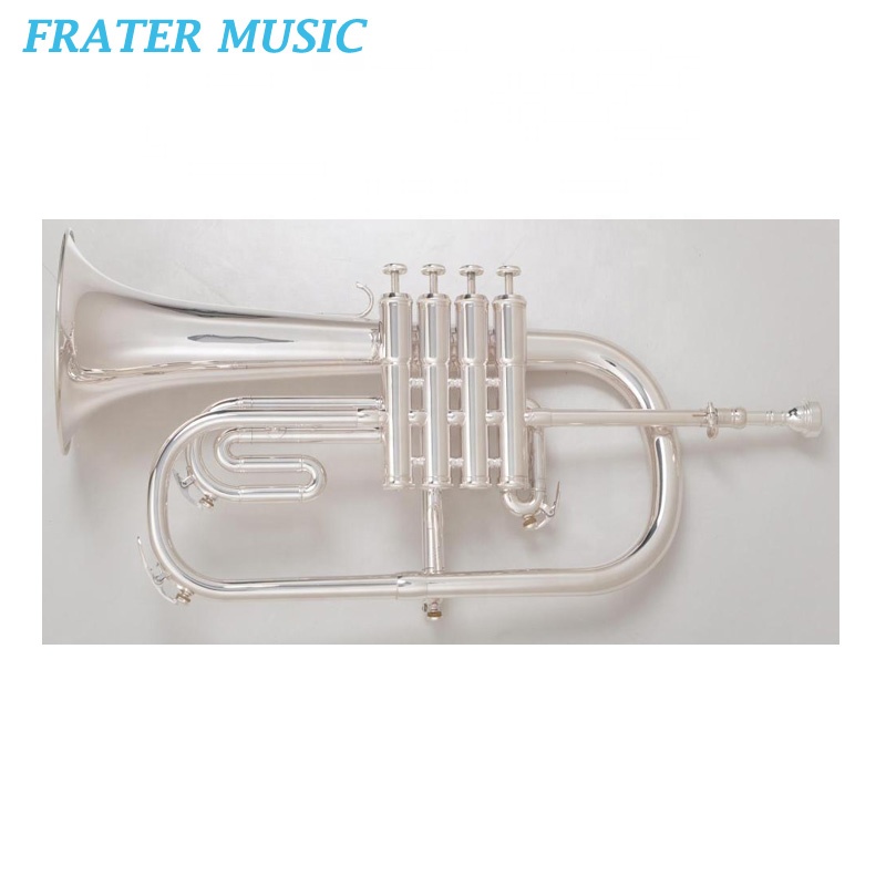 Хорошее качество посеребренный желтый латунный звонок Bb ключ Flugelhorn (JFG-120)