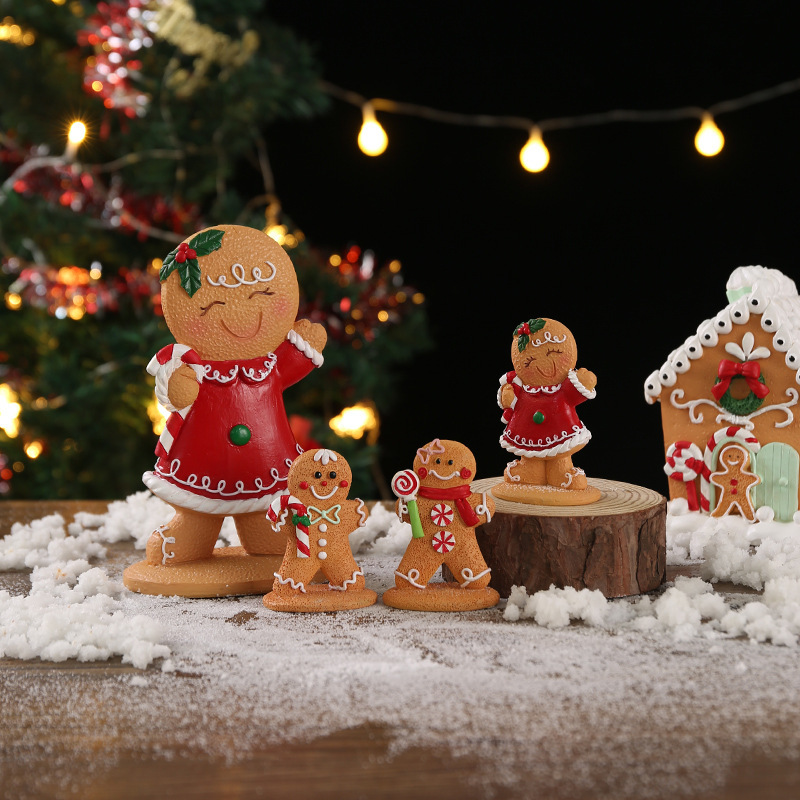 New Design Christmas Gingerbread Man Christmas Decoration Gingerbread Christmas Resin Ornaments Decorations