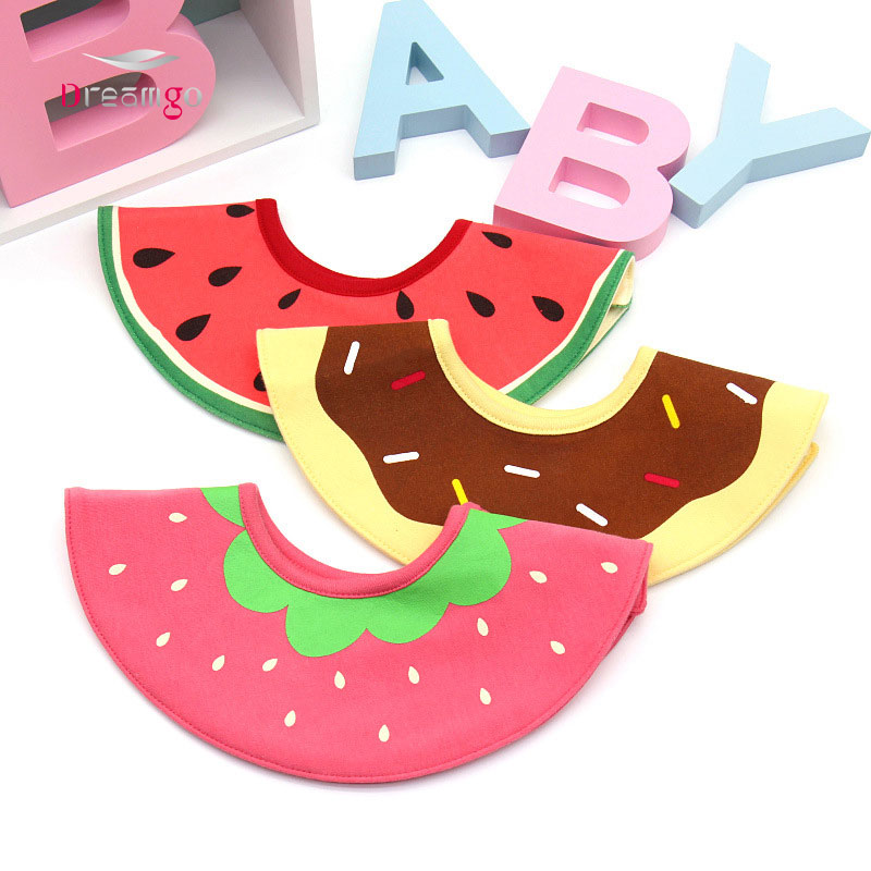 Wholesale High Quality Round Muslin Baby Dribble Cotton Bandana Bib Bamboo Drool Cartoon Kids Bibs