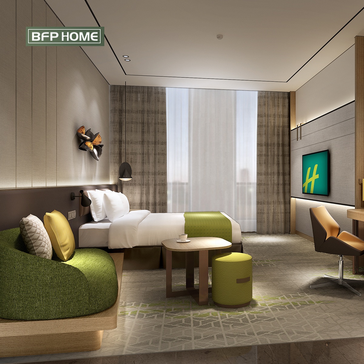 BFP Home One Stop, индивидуальная кровать для гостиной, проект, подходит для гостиничной мебели, проект дивана FF & E