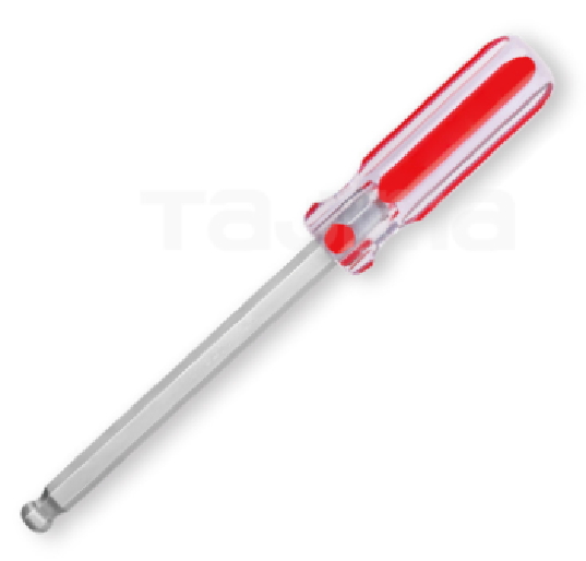 Wholesale Red Plastic Handle Ball Head Hexagon Screwdriver