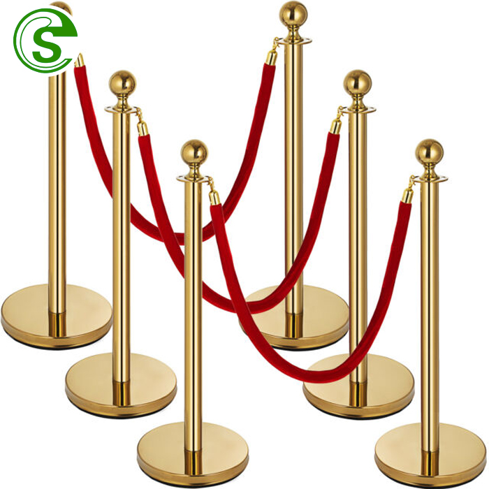 Веревочные стойки из нержавеющей стали для контроля толпы VIP gold