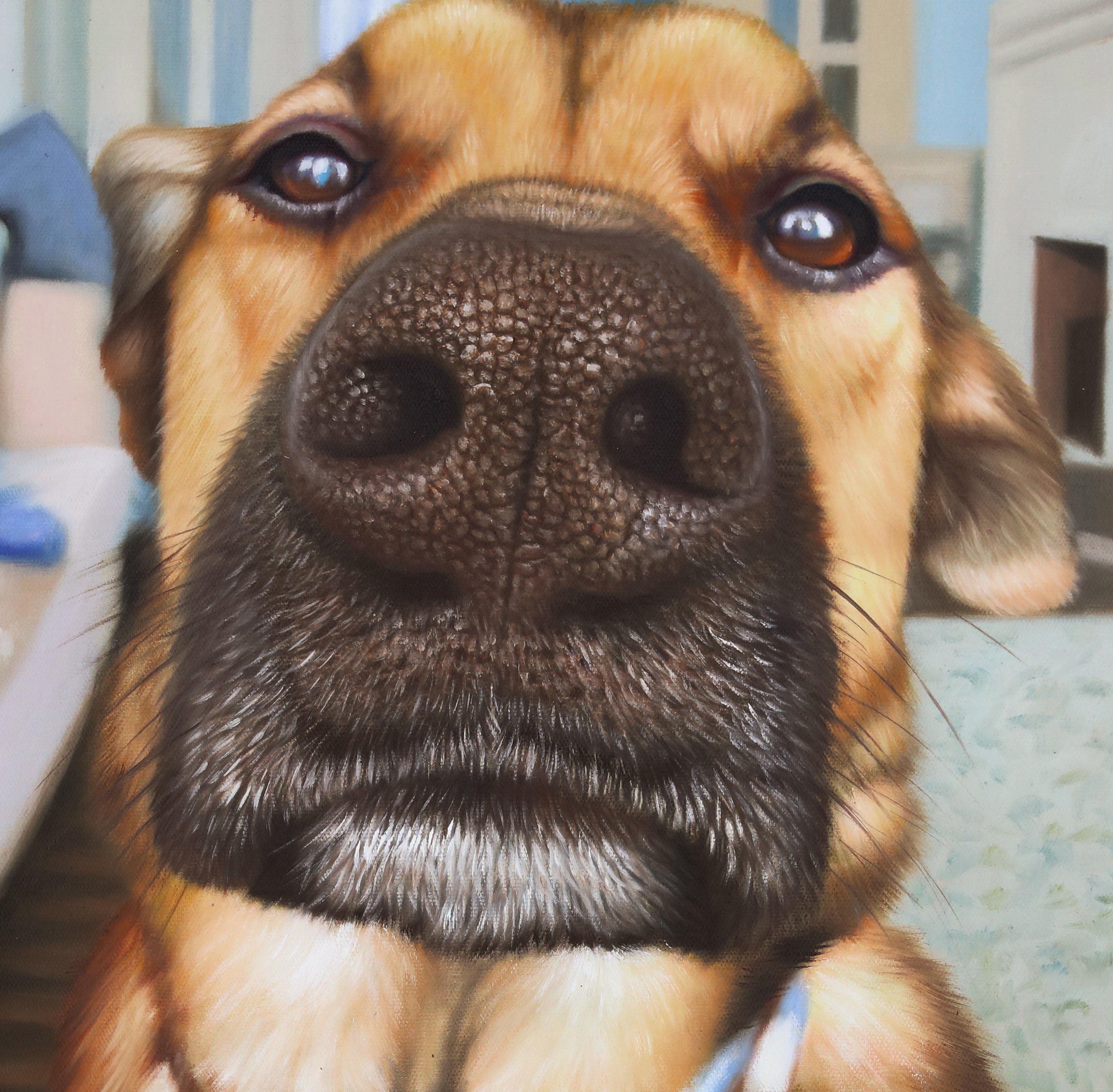 Modern wall art animal painting pet dog realistic hand-painted oil painting can be customized other paintings