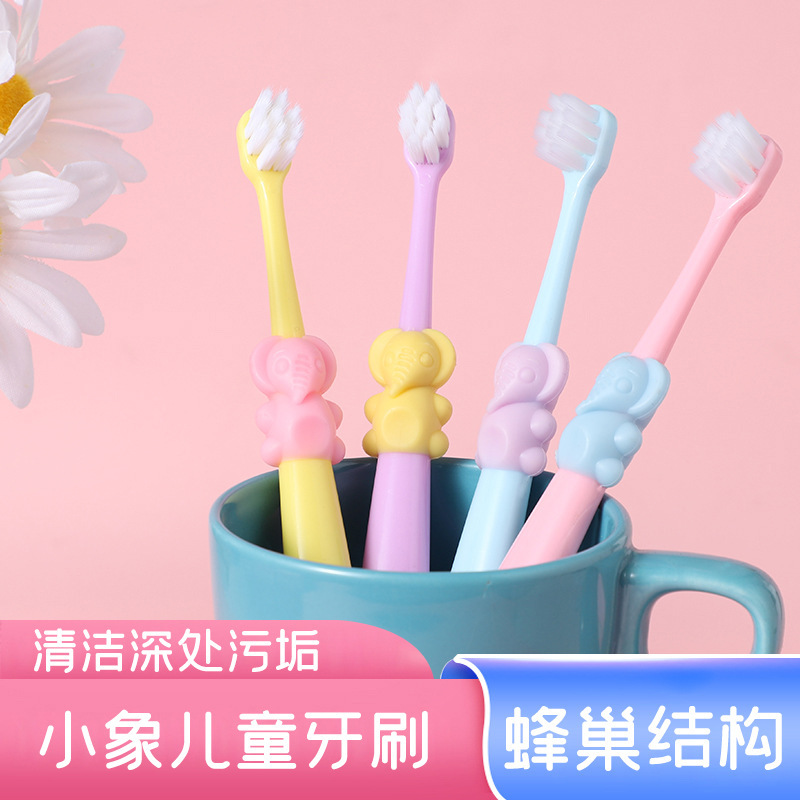 Cartoon plastic handle clean toothbrush kid straight bristle tooth brush for oral care