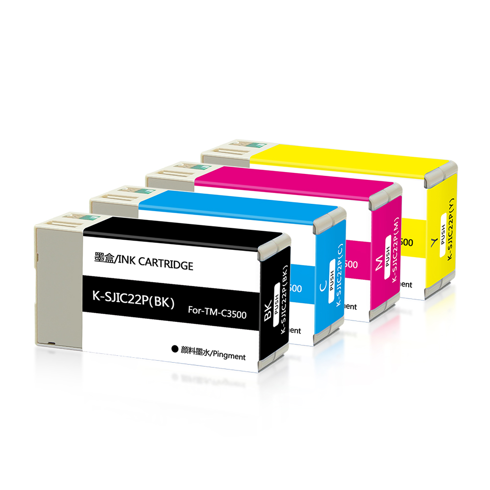 MWEI cmyk Sjic SJIC22P Compatible Ink Cartridge With Pigment Ink With One Time Chip For Epson ColorWorks C3500 Series