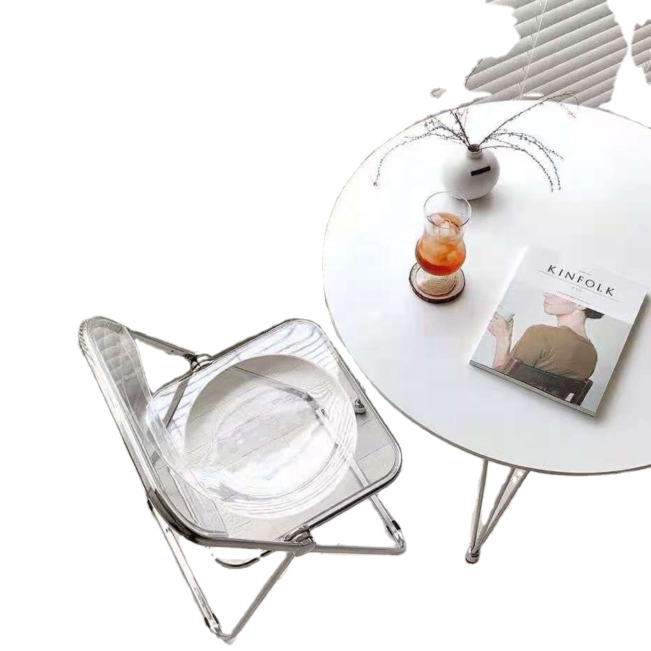 Hot sales transparent PC plastic folding office chair