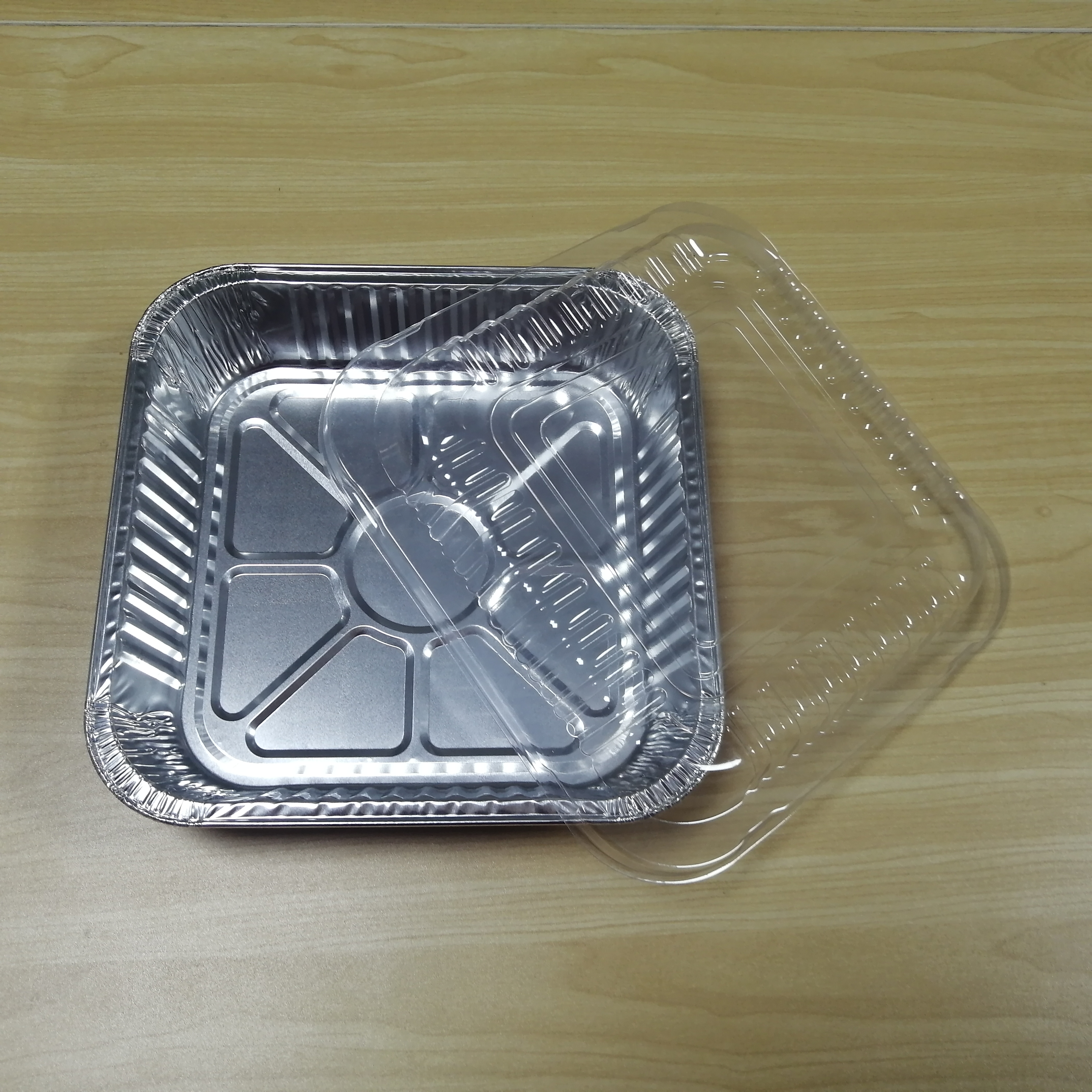 1400ml With dome lids 8"*8" high quality square shape Baking tray takeaway disposable aluminum foil loaf pans foil containers