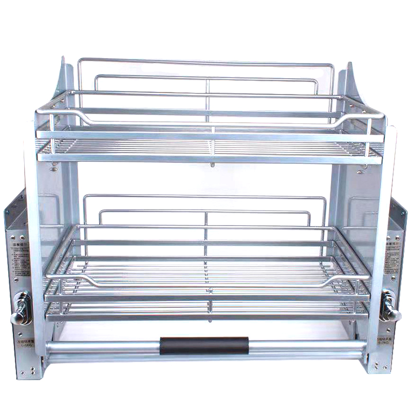 600mm Hidden In Kitchen Cabinet Baskets Pull Down Shelf Lift Up Shelving System Elevator Basket