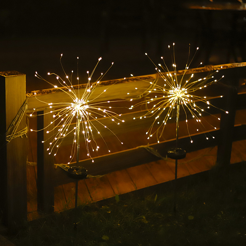 Outdoor Party Holiday Led Firework Solar Fairy Light Bulb For Garden