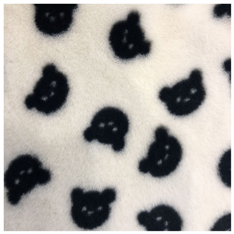 100% polyester printed faux fur fabric printed fake hair like rabbit fur