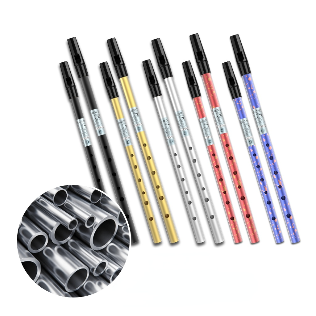 Professional Irish Whistle C D Key Aluminum Alloy Penny Whistle 6 Holes Tin Whistle Flute Irish
