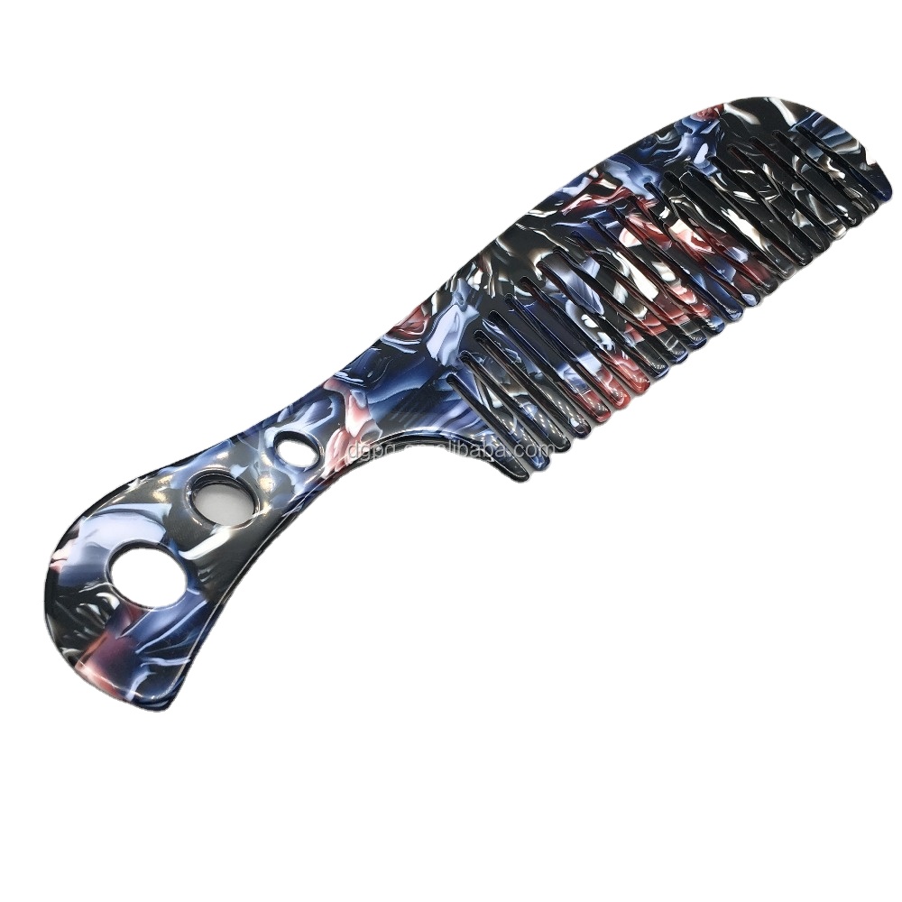 Peichi wholesale high quality Tortoise shell cellulose acetate hair comb and brushes handmade hair comb