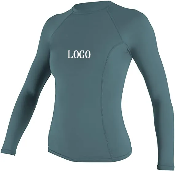 Custom logo women's surf shirts rash guard spandex upf50 long sleeve bjj rash guard shirt top