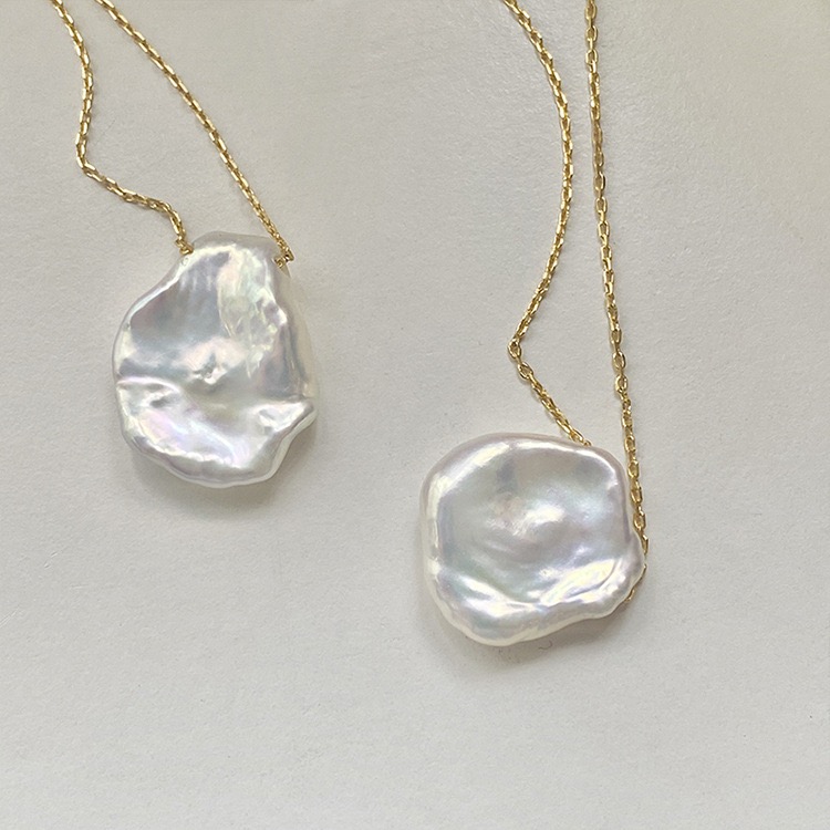 Exquisite 925 silver Korean jewelry gold plated fashion irregular baroque natural fresh water pearl necklace