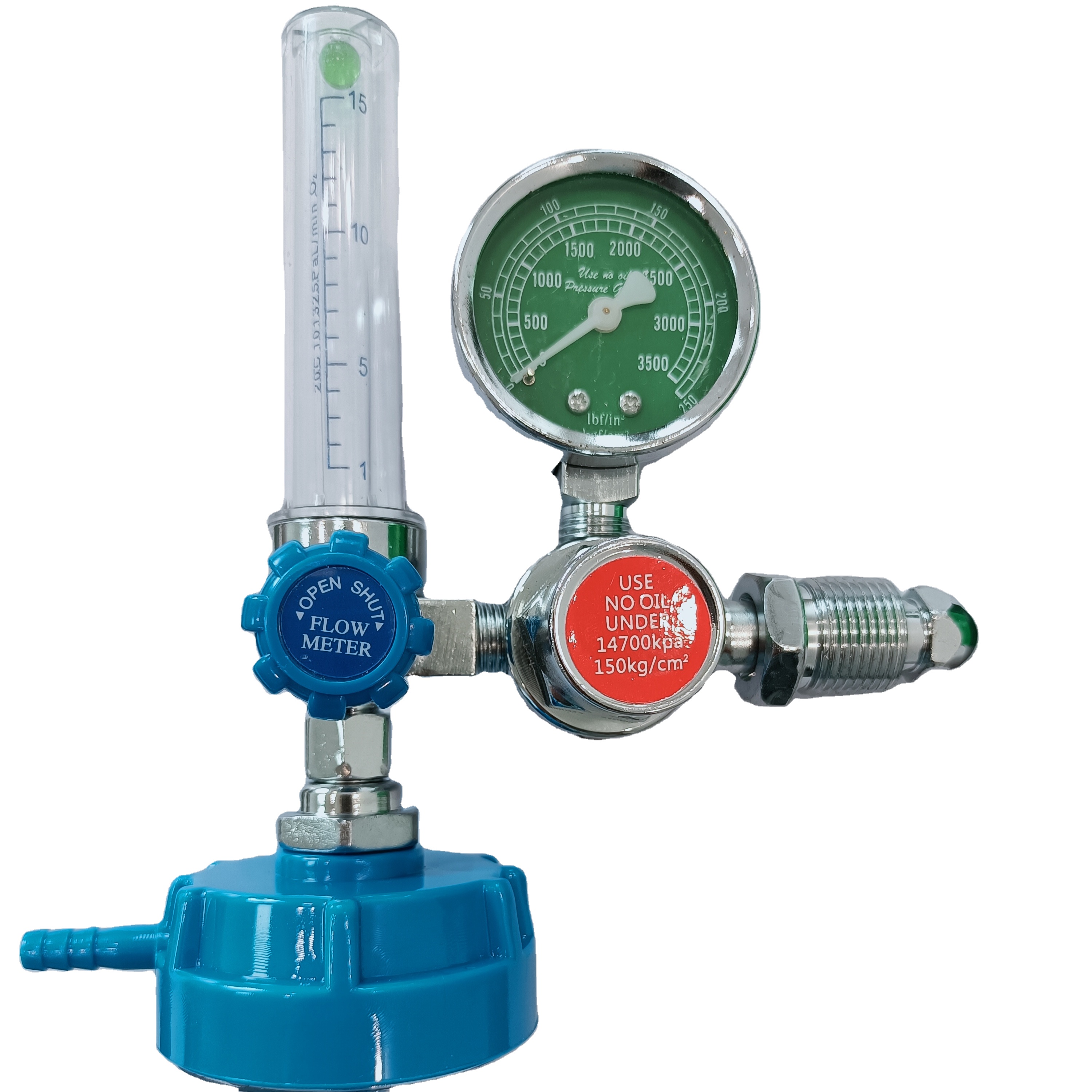medical oxygen cylinder regulator and oxygen flow meter and oxygen inhalator with humidifier bottle