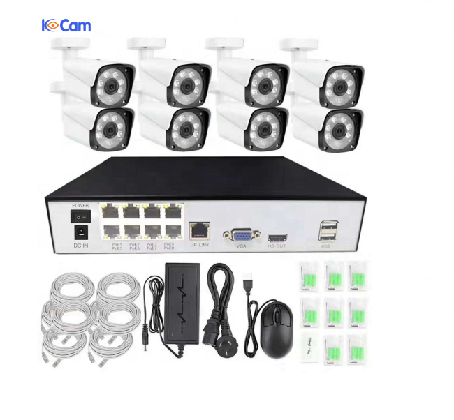 8CH 5MP PoE домашней безопасности камера системы, проводной 5MP Открытый PoE IP камера, 5MP 8 канальный NVR безопасности системы