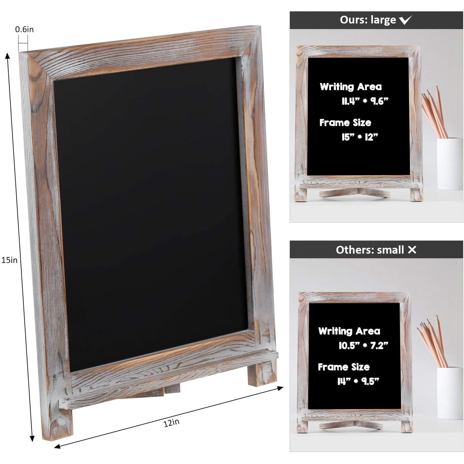 Solid wood frame material black chalk board erasable easy writing board