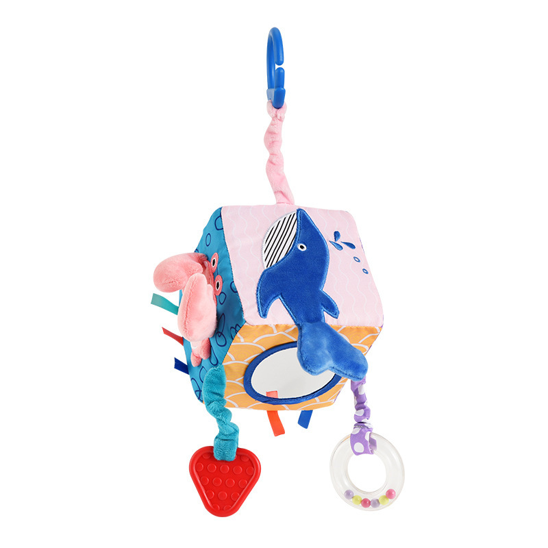 2021 Hot Selling Pink Blue High Contrast Cute Baby Rattle Bell Stroller Crib Hanging Toy Traqueteo Bebe