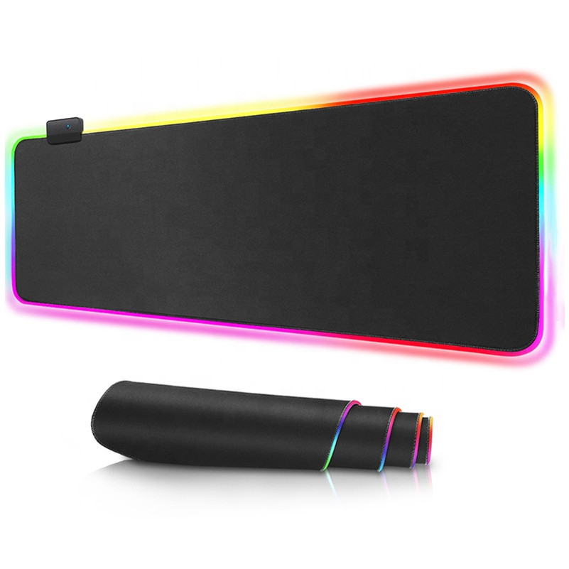 RGB игровой большой коврик для мыши, игровой светодиодный компьютерный большой коврик для мыши с подсветкой, коврик для мыши RGB для клавиатуры, Настольный коврик для мыши