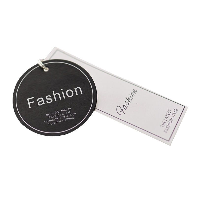 Cheap Custom Design Printing Name Logo Paper Garment Hangtag Labels Clothing Hang Tags with String