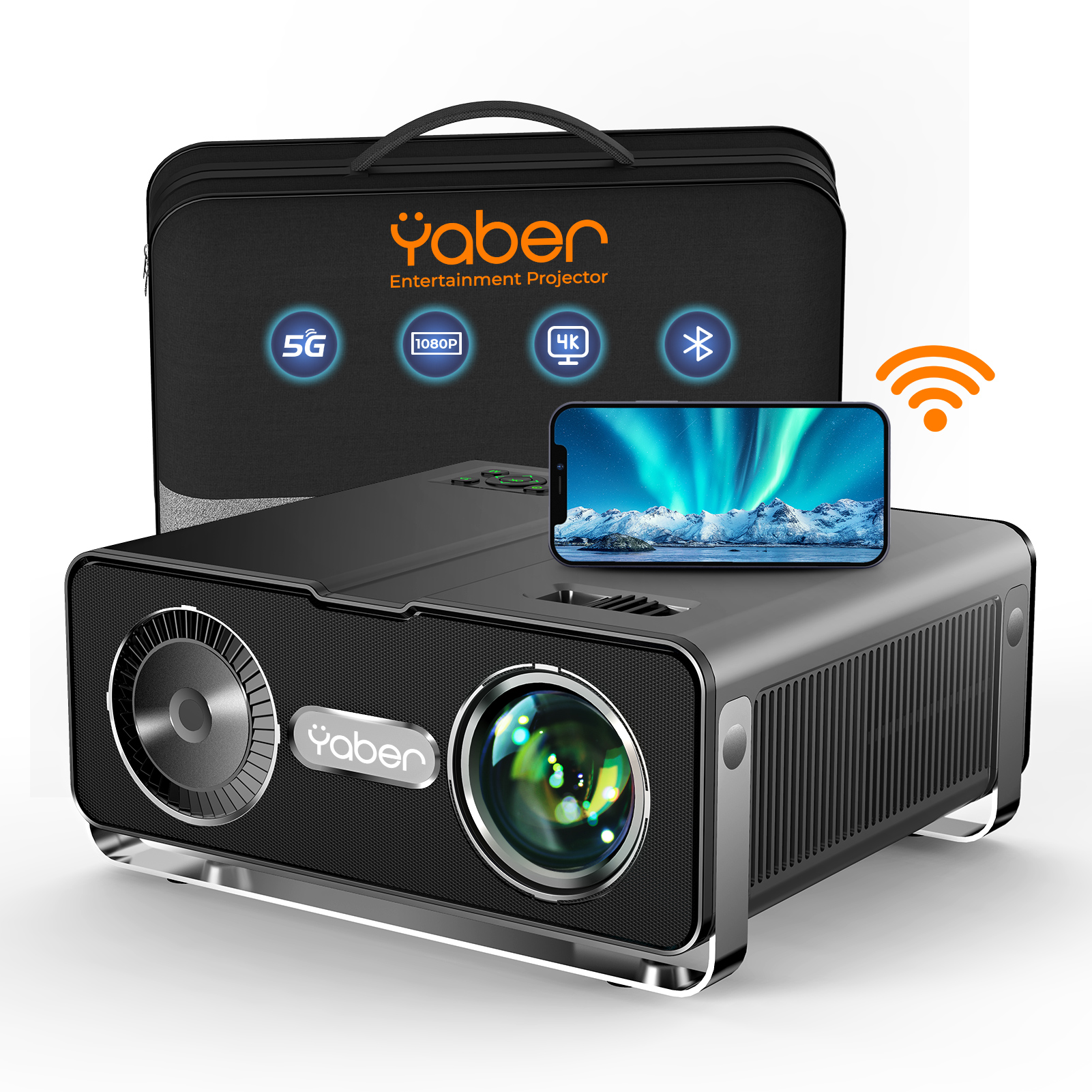 Yaber Projectors V10 Native Full HD 1920*1080p Support 4K 9500Lumens HiFi Stereo Sound Portable LED LCD Home Theater Projectors