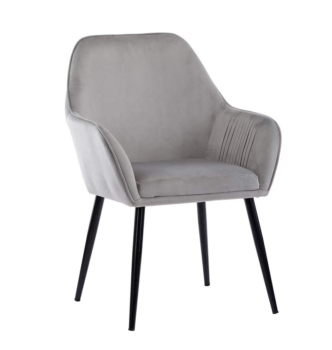 Modern Upholstered Accent Chair with Arms Velvet Leisure Vanity Chair for Living Room Bedroom Desk Chair