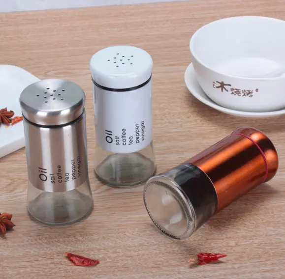 Glass Spice Jar Bottles For Herb Seasoning Spice Pepper And Salt Storage
