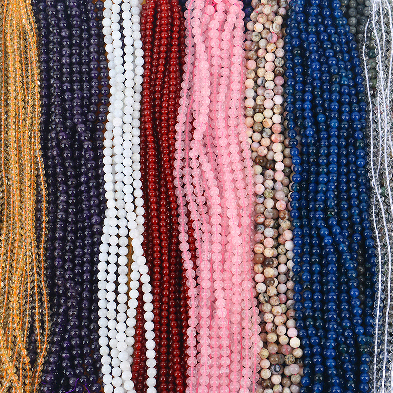 CHUSE Healing Stones Natural Loose Crystal Beads Gemstone Beads Strand Wholesale for Jewelry Bracelet Making