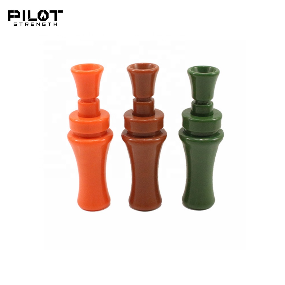 2021 PILOT SPORTS Hotsale Duck Goose Bird Colorful Acrylic Wood Voice Trap Whistle Hunting Decoys Hunting Green Duck Call