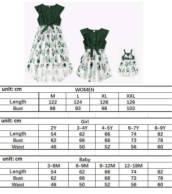 QY Irregular parent-child outfit mother and daughter collocation dress family suit