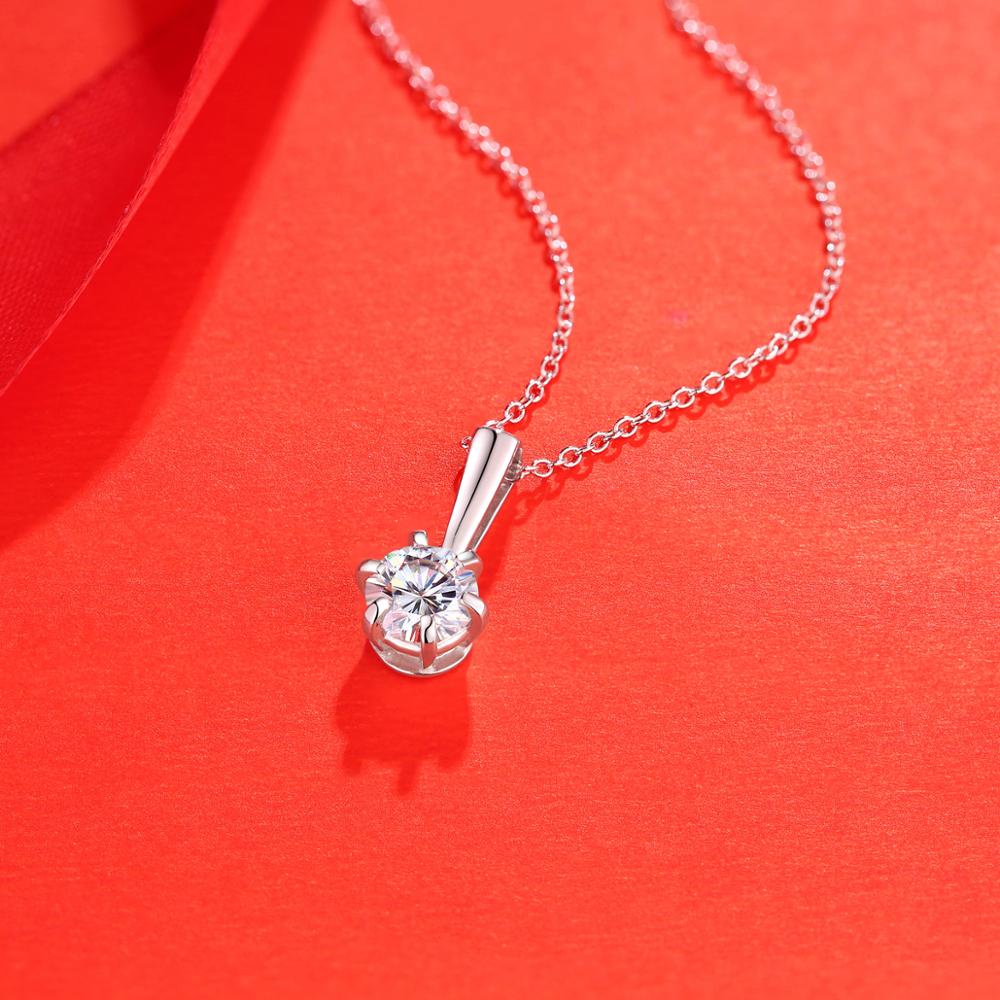 Eico, классика, 1ct, бриллиант, серебро 925 пробы, ювелирное изделие, Муассанит, солитер, подвеска, ожерелье для женщин, 2020