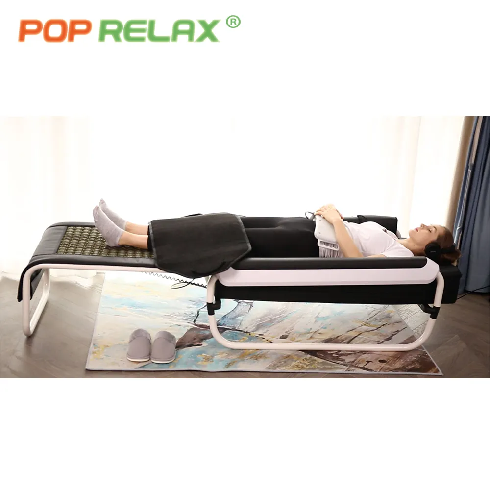 Pop Relax Newest Naturual jade electric massage bed half body roller massage table cera V3 gem massage table