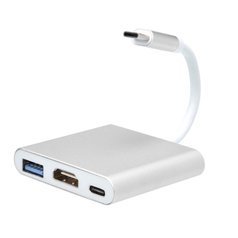 Адаптер 3 в 1 из алюминиевого сплава для зарядки HDTV PD Usb C Hub для Macbook Pro 2016-2019 с 4K