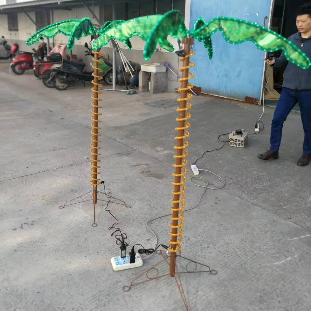 DC 30v 7ft Outdoor Garden LED Rope Lighted Green Yellow Palm Trees