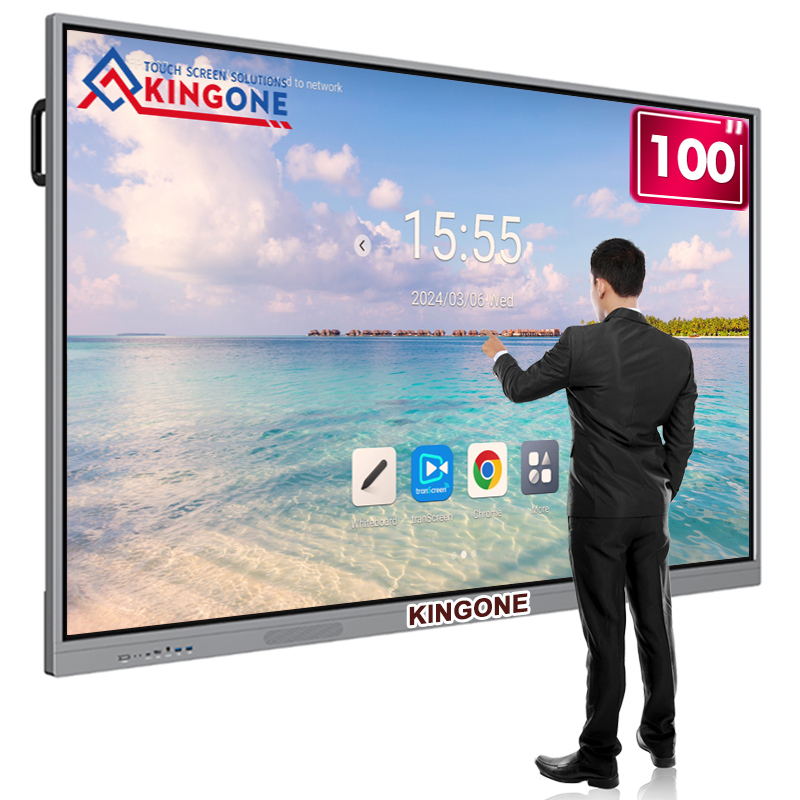 KINGONE OEM 55 65 75 85 86 100 110 inch Interactive Flat Panel Multi Touch Screen Digital Whiteboard Smart Board for Education