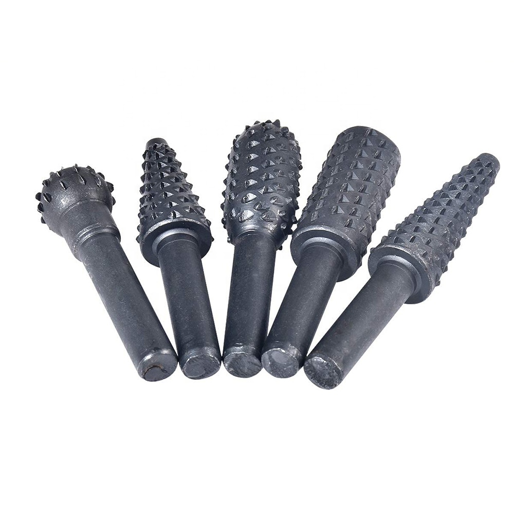 5Pcs Round Handle Rotary File Woodworking File Tool Chisel Shaped Grinding File Tool Kit Diy Electric Grinding Tool