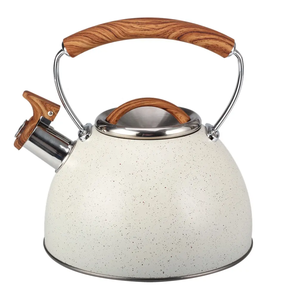 Wooden Handle Stainless Steel Whistling Kettle for Tea 2.5L Professional Stove-top Whistling Kettle