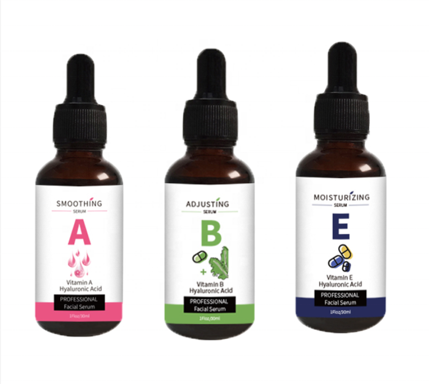 Hot Sale Private Label Vitamin Series Face Serum Smoothing Skin Anti Wrinkles Anti-Aging Vitamin A B E Serum