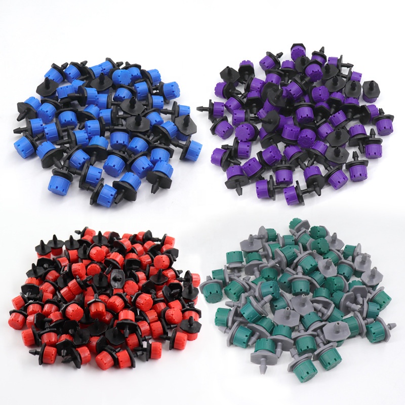 Adjustable Micro Drip Irrigation System Watering Sprinklers 1/4Inch Anti-Clogging Emitter Dripper Red Garden Supplies