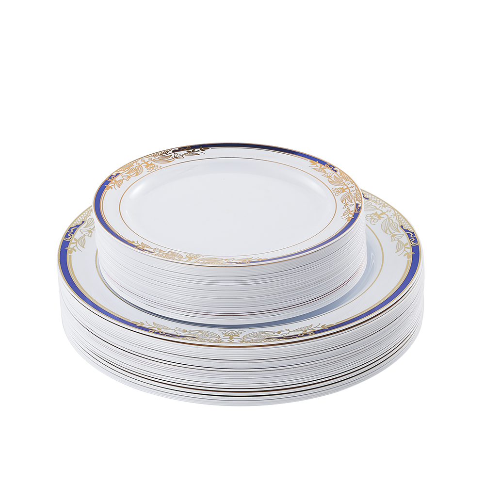 Disposable wedding dinner plates plastic 60pcs 7.5" 60pcs 10.25"