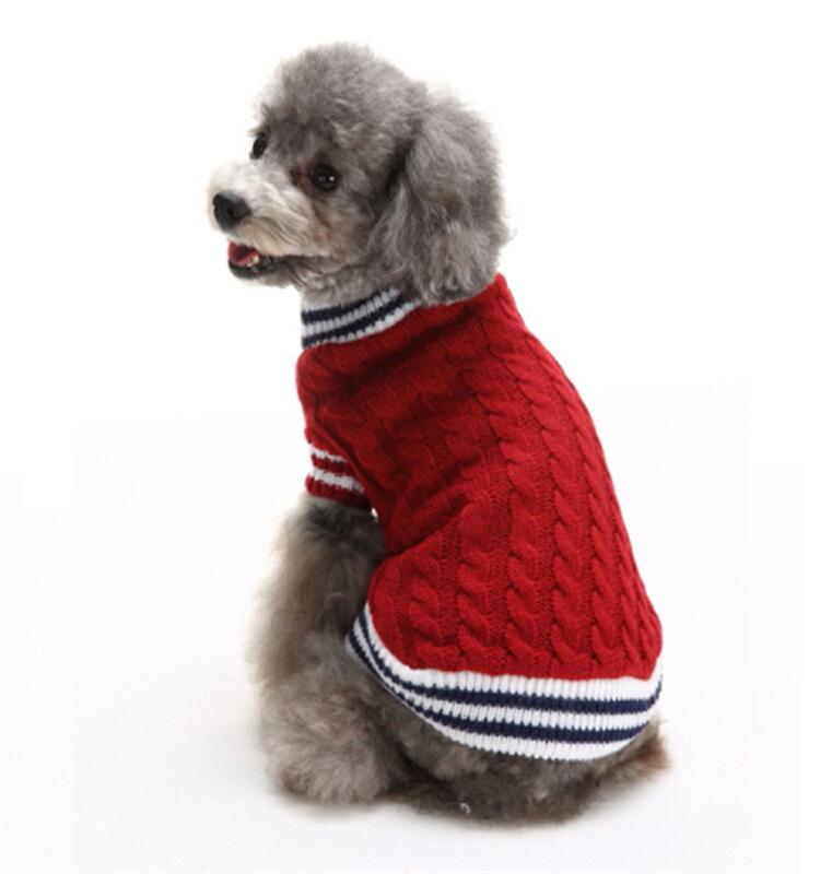 2021 wholesale drop shipping spring/autumn low pet apparel pet four-legged clothing dogs coat outdoor jacquard knit sweater