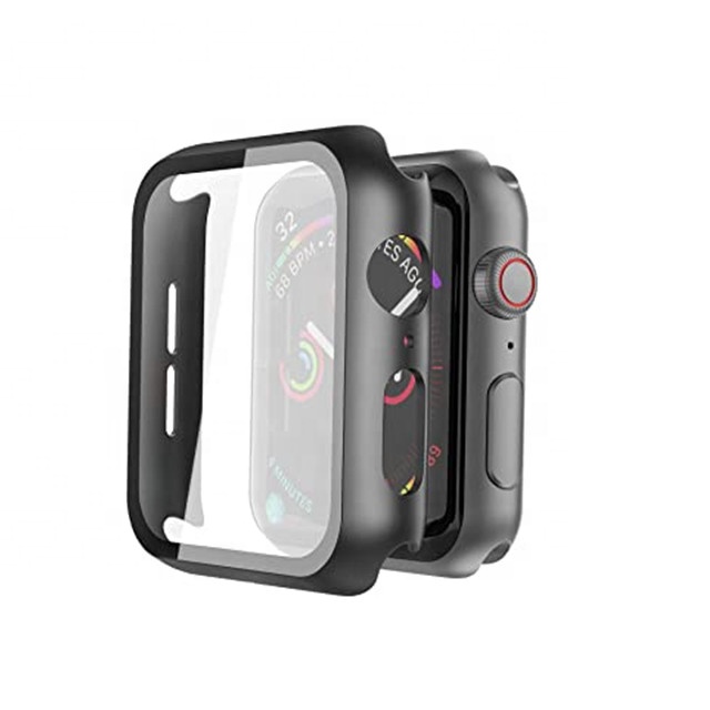 Amazon Горячая продажа новейший резиновый чехол для Apple watch чехол с закаленным стеклом протектор экрана для Apple watch 38 40 42 44 мм
